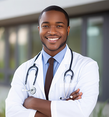 doctor with an stethoscope around his neck