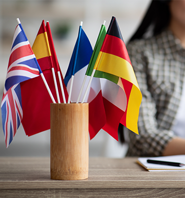 little flags on a desk